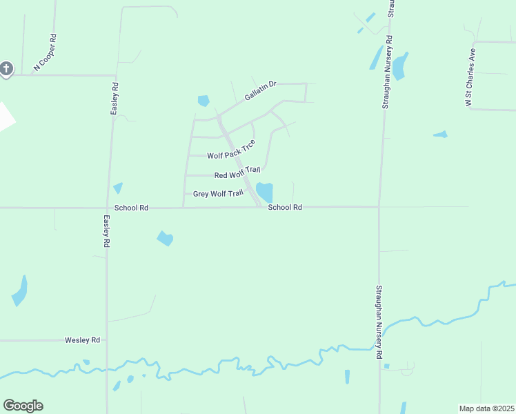map of restaurants, bars, coffee shops, grocery stores, and more near School Road in Loranger