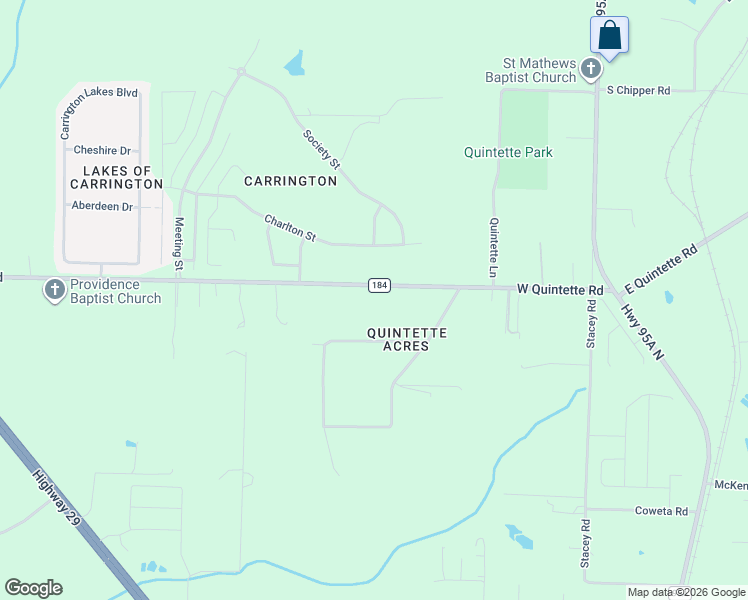 map of restaurants, bars, coffee shops, grocery stores, and more near 361 West Quintette Road in Escambia County