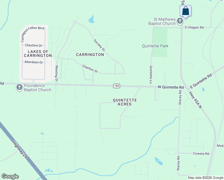 map of restaurants, bars, coffee shops, grocery stores, and more near 361 West Quintette Road in Cantonment