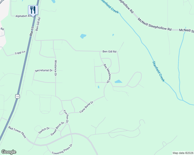 map of restaurants, bars, coffee shops, grocery stores, and more near Shade Tree Drive in Carriere