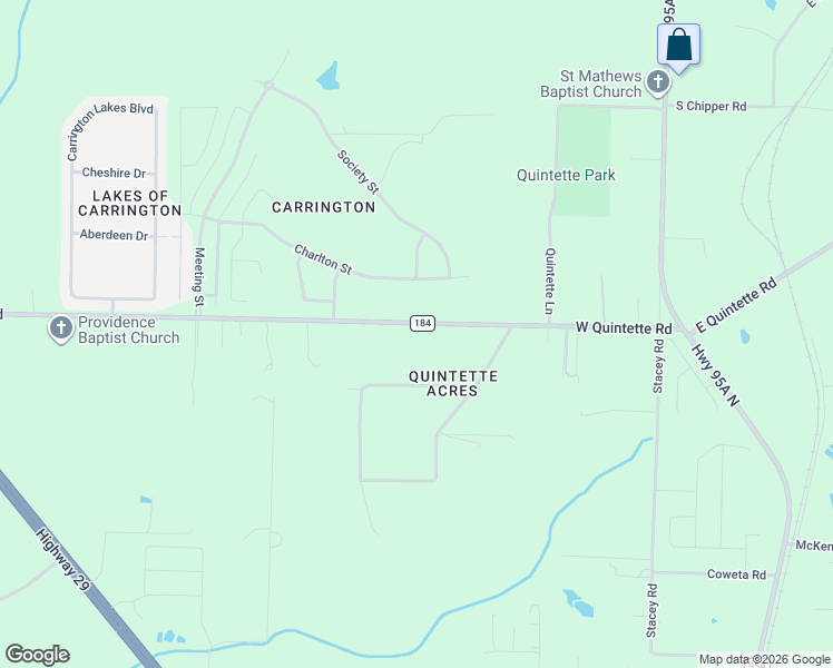 map of restaurants, bars, coffee shops, grocery stores, and more near 361 West Quintette Road in Escambia County
