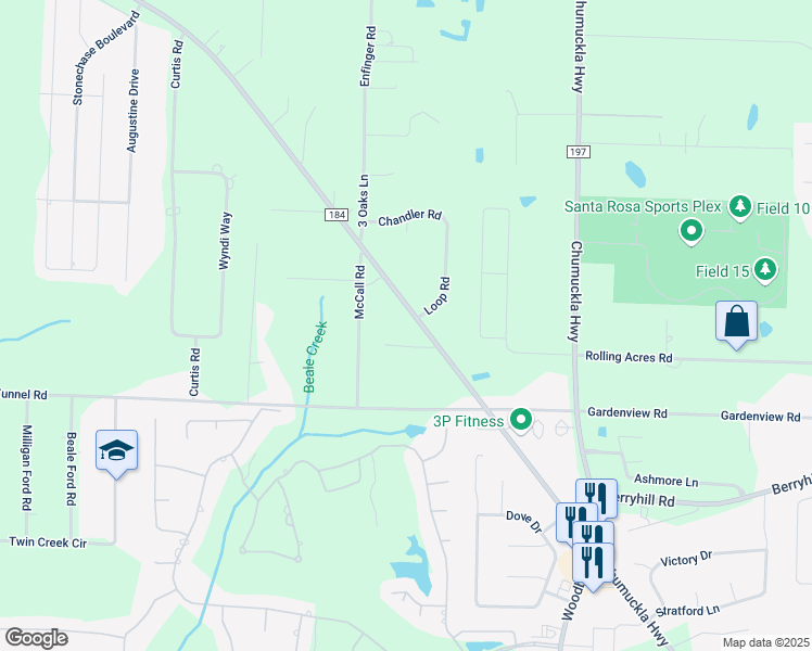 map of restaurants, bars, coffee shops, grocery stores, and more near 5889 Quintette Road in Pace