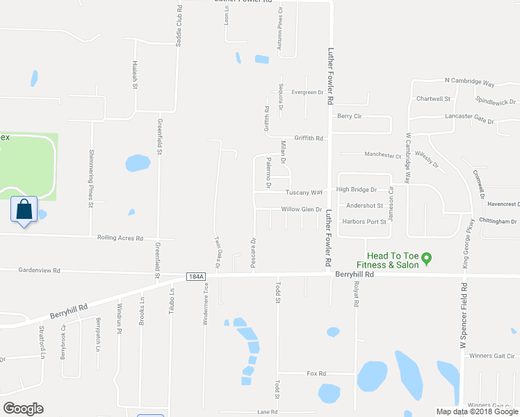 map of restaurants, bars, coffee shops, grocery stores, and more near 3920 Willow Glen Drive in Milton