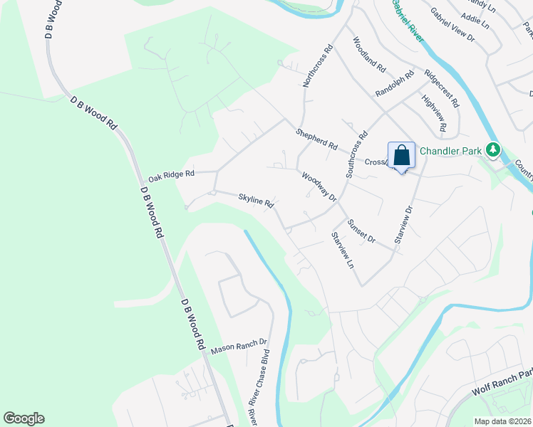 map of restaurants, bars, coffee shops, grocery stores, and more near 212 Skyline Road in Georgetown