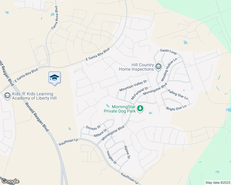 map of restaurants, bars, coffee shops, grocery stores, and more near 340 Mountain Valley Street in Georgetown