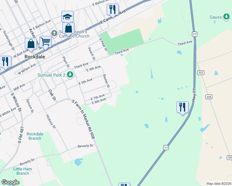 map of restaurants, bars, coffee shops, grocery stores, and more near 506 Metcalfe Street in Rockdale
