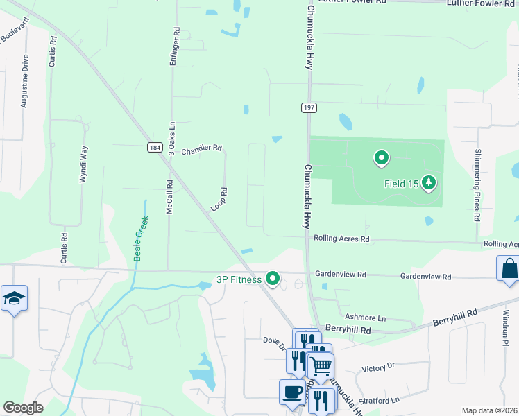 map of restaurants, bars, coffee shops, grocery stores, and more near 5908 Loop Road in Pace