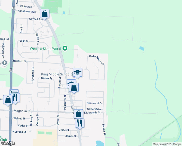 map of restaurants, bars, coffee shops, grocery stores, and more near 6718 Cedar Ridge Circle in Milton