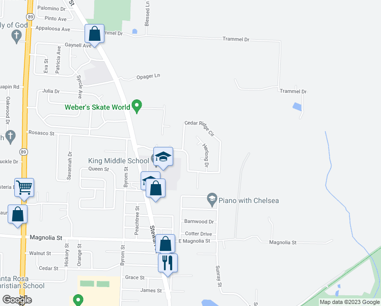 map of restaurants, bars, coffee shops, grocery stores, and more near 6710 Cedar Ridge Circle in Milton