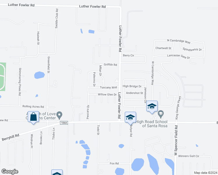 map of restaurants, bars, coffee shops, grocery stores, and more near 3963 Tuscany Way in Milton