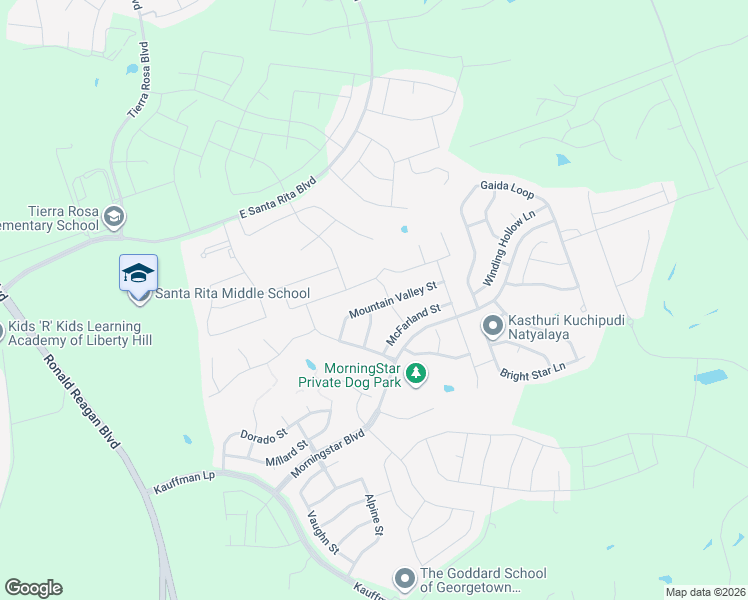 map of restaurants, bars, coffee shops, grocery stores, and more near 216 Mountain Valley Street in Georgetown