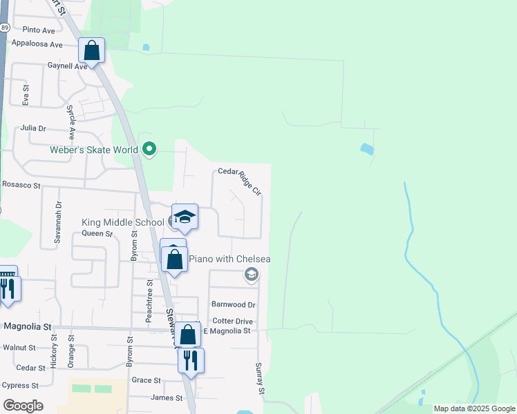 map of restaurants, bars, coffee shops, grocery stores, and more near 6824 Cedar Ridge Circle in Milton