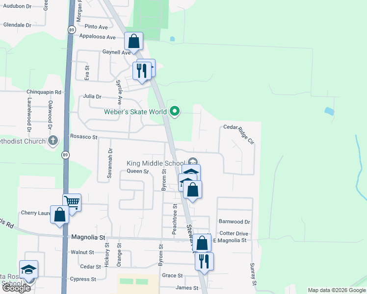 map of restaurants, bars, coffee shops, grocery stores, and more near 6612 Ridge Crest Drive in Milton