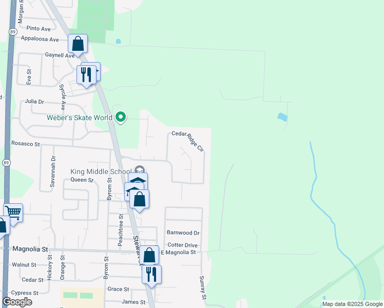 map of restaurants, bars, coffee shops, grocery stores, and more near 5966 Herlong Drive in Milton
