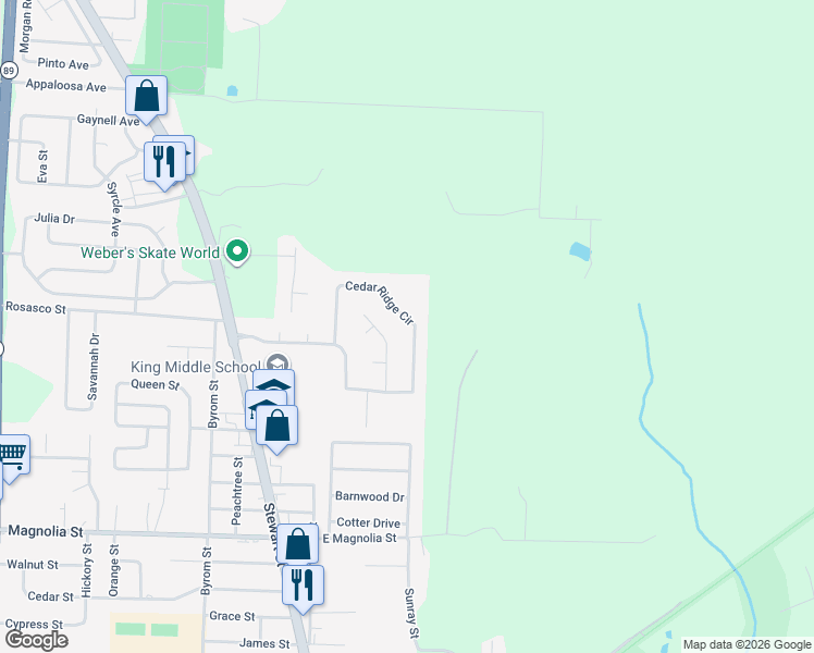 map of restaurants, bars, coffee shops, grocery stores, and more near 6844 Cedar Ridge Circle in Milton