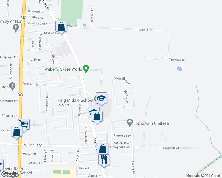 map of restaurants, bars, coffee shops, grocery stores, and more near 6943 Cedar Ridge Circle in Milton