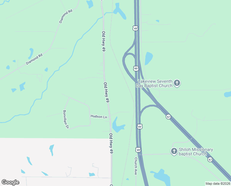 map of restaurants, bars, coffee shops, grocery stores, and more near 25201 Old Highway 49 in Saucier