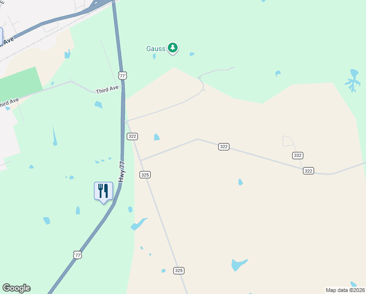 map of restaurants, bars, coffee shops, grocery stores, and more near 715 County Road 322 in Rockdale