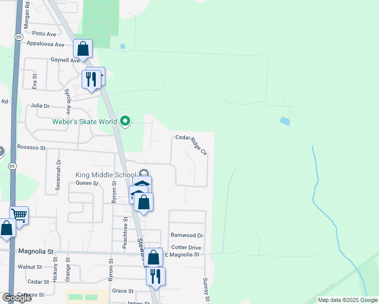map of restaurants, bars, coffee shops, grocery stores, and more near 5978 Herlong Drive in Milton
