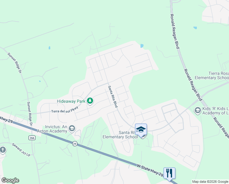 map of restaurants, bars, coffee shops, grocery stores, and more near 236 Calera Street in Georgetown