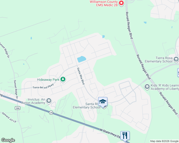 map of restaurants, bars, coffee shops, grocery stores, and more near 309 Whittington Way in Andice