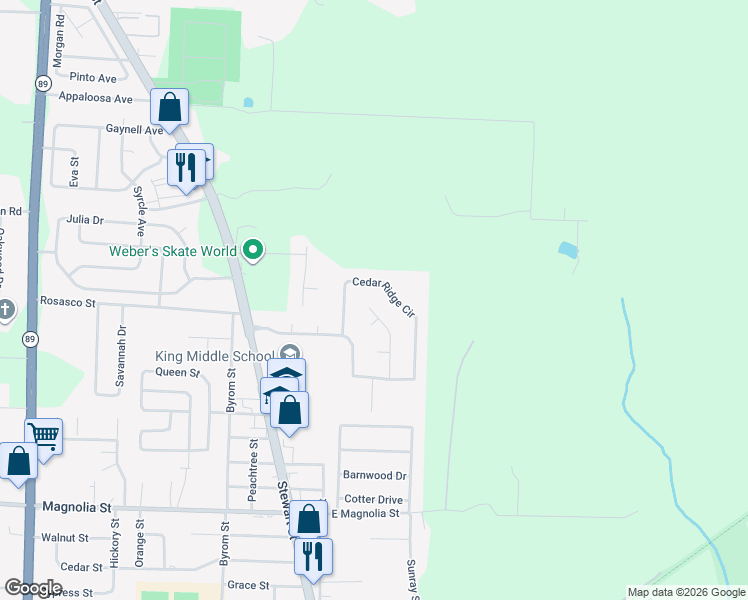 map of restaurants, bars, coffee shops, grocery stores, and more near 5986 Herlong Drive in Milton