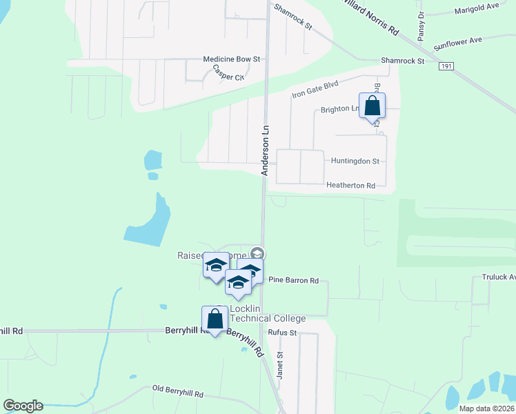 map of restaurants, bars, coffee shops, grocery stores, and more near 5845 Anderson Lane in Milton
