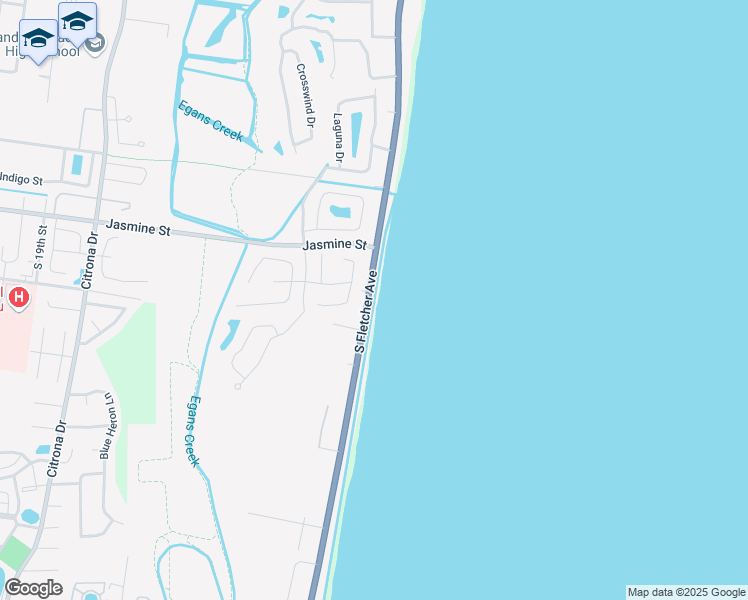 map of restaurants, bars, coffee shops, grocery stores, and more near 982 South Fletcher Avenue in Fernandina Beach