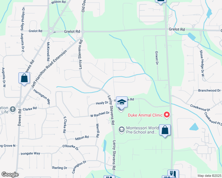 map of restaurants, bars, coffee shops, grocery stores, and more near 1800-1816 Aden Road in Mobile