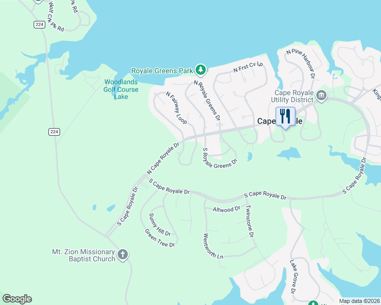 map of restaurants, bars, coffee shops, grocery stores, and more near 75 South Fairway Loop in Coldspring