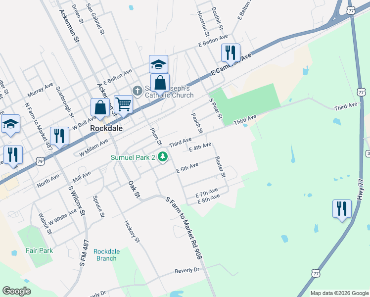 map of restaurants, bars, coffee shops, grocery stores, and more near 316 Upton Street in Rockdale
