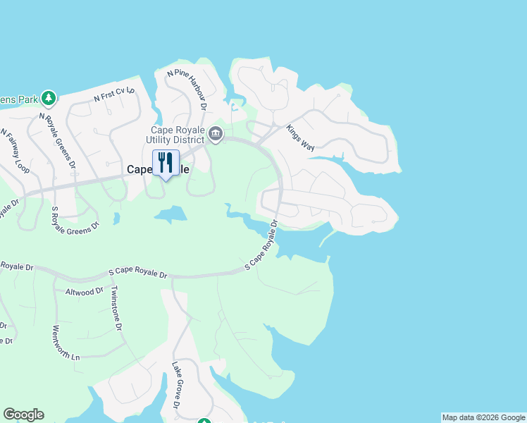 map of restaurants, bars, coffee shops, grocery stores, and more near 134 Villa Way in Coldspring