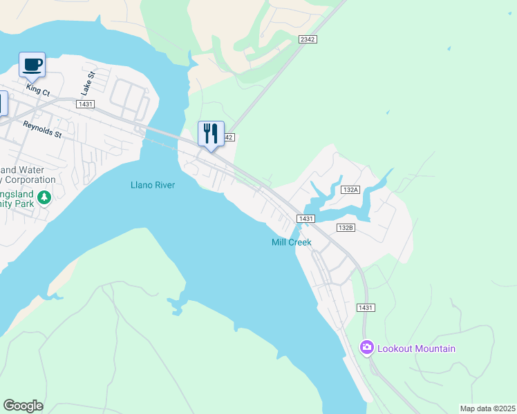 map of restaurants, bars, coffee shops, grocery stores, and more near 420 Campa Pajama Lane in Kingsland