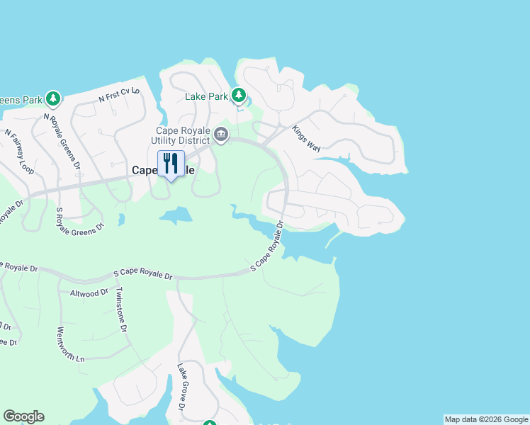 map of restaurants, bars, coffee shops, grocery stores, and more near 134 Villa Way in Coldspring
