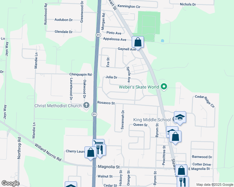 map of restaurants, bars, coffee shops, grocery stores, and more near 6022 Syrcle Avenue in Milton