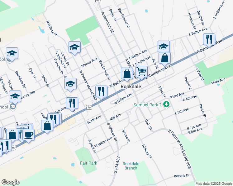 map of restaurants, bars, coffee shops, grocery stores, and more near 200 Scarbrough Street in Rockdale
