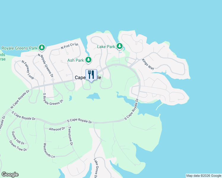map of restaurants, bars, coffee shops, grocery stores, and more near 73 South Pine Harbour Drive in Coldspring