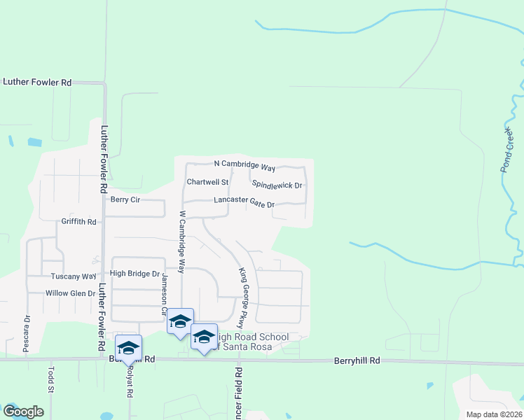 map of restaurants, bars, coffee shops, grocery stores, and more near 4219 Lancaster Gate Drive in Pace