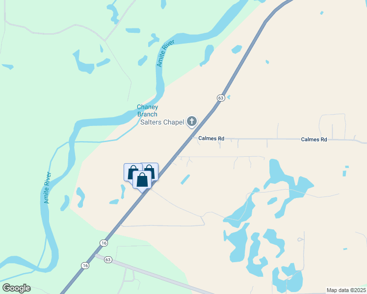 map of restaurants, bars, coffee shops, grocery stores, and more near 40312 Calmes Road in Denham Springs