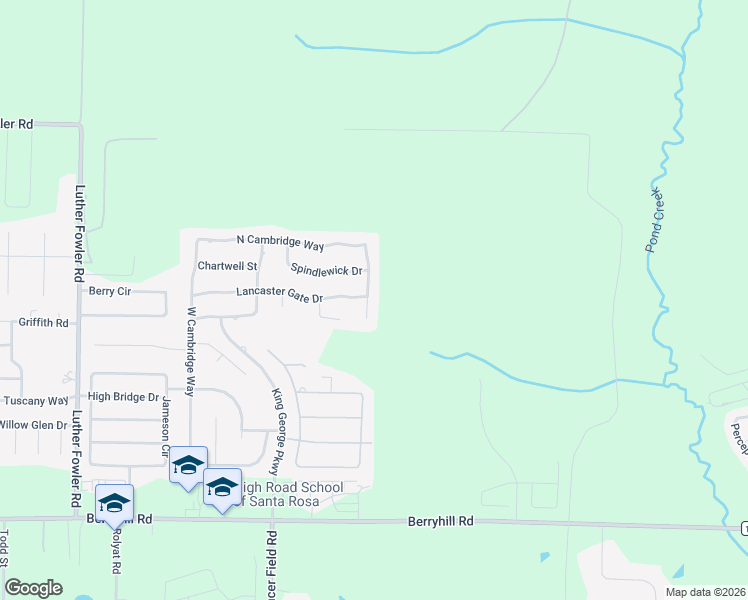 map of restaurants, bars, coffee shops, grocery stores, and more near 6034 East Cambridge Way in Pace