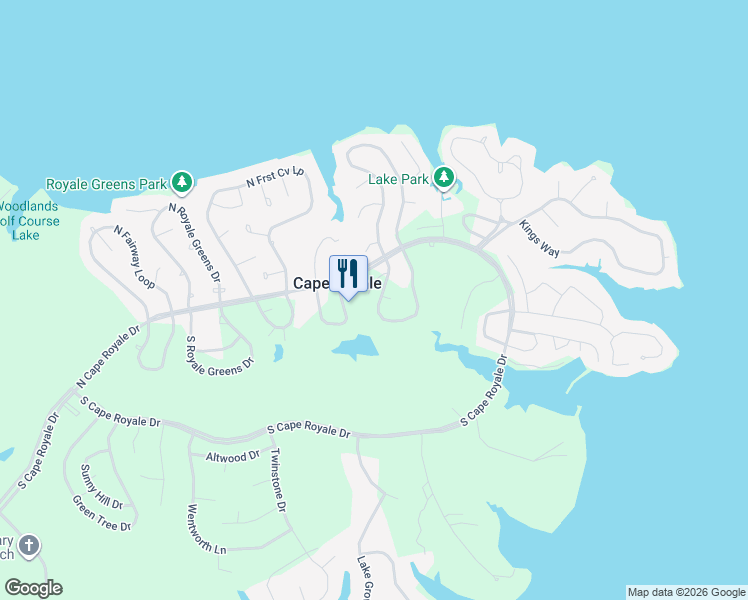 map of restaurants, bars, coffee shops, grocery stores, and more near 28 S Pine Harbour Dr in Coldspring