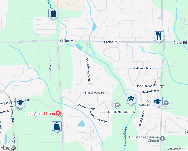 map of restaurants, bars, coffee shops, grocery stores, and more near 7577 Willow Circle in Mobile