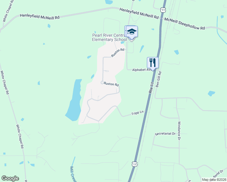 map of restaurants, bars, coffee shops, grocery stores, and more near 55-141 Ruston Road in Carriere