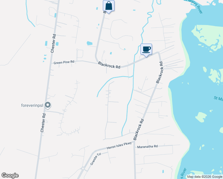 map of restaurants, bars, coffee shops, grocery stores, and more near 96424 Southern Lily Drive in Yulee