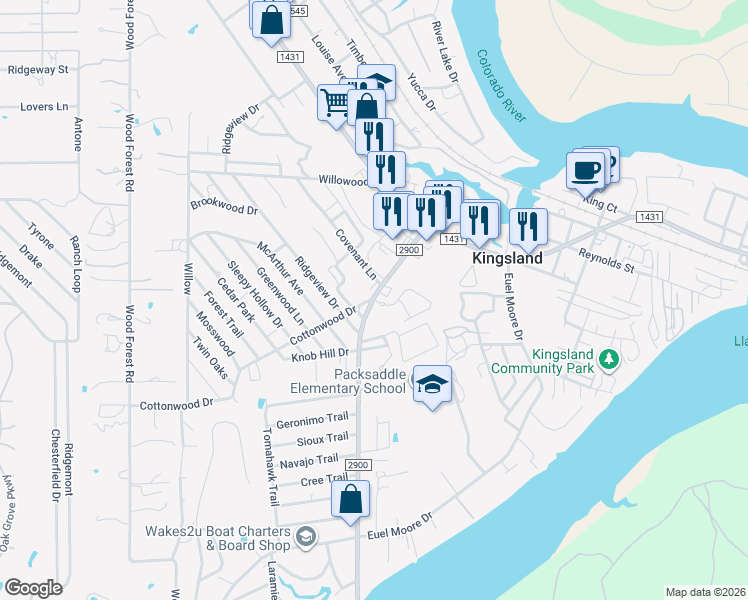 map of restaurants, bars, coffee shops, grocery stores, and more near in Kingsland