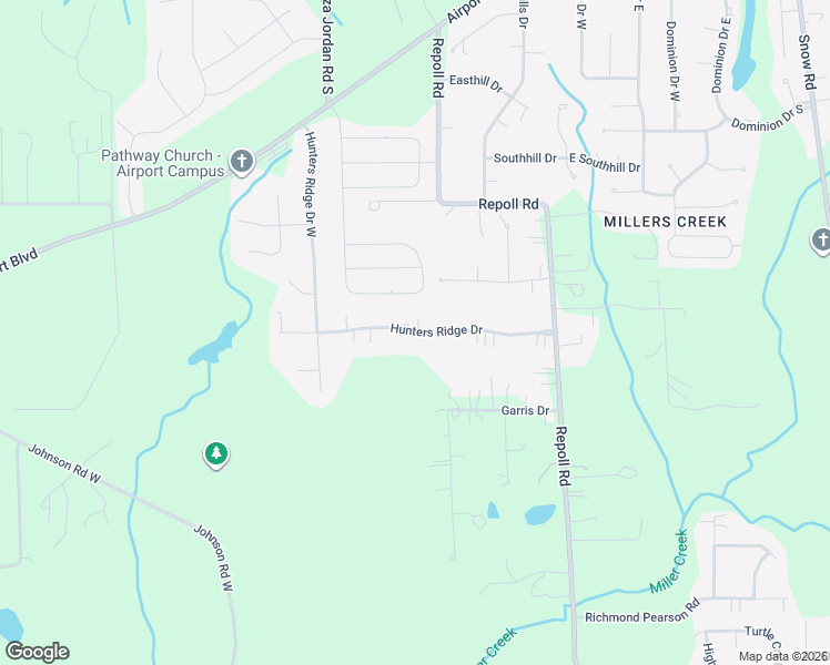 map of restaurants, bars, coffee shops, grocery stores, and more near 10463 Hunters Ridge Drive West in Mobile