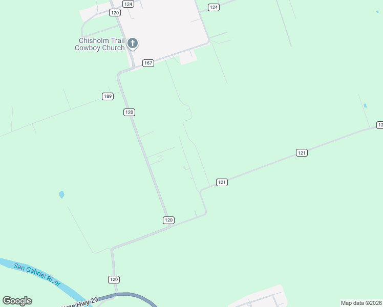 map of restaurants, bars, coffee shops, grocery stores, and more near 345 County Road 121 in Georgetown