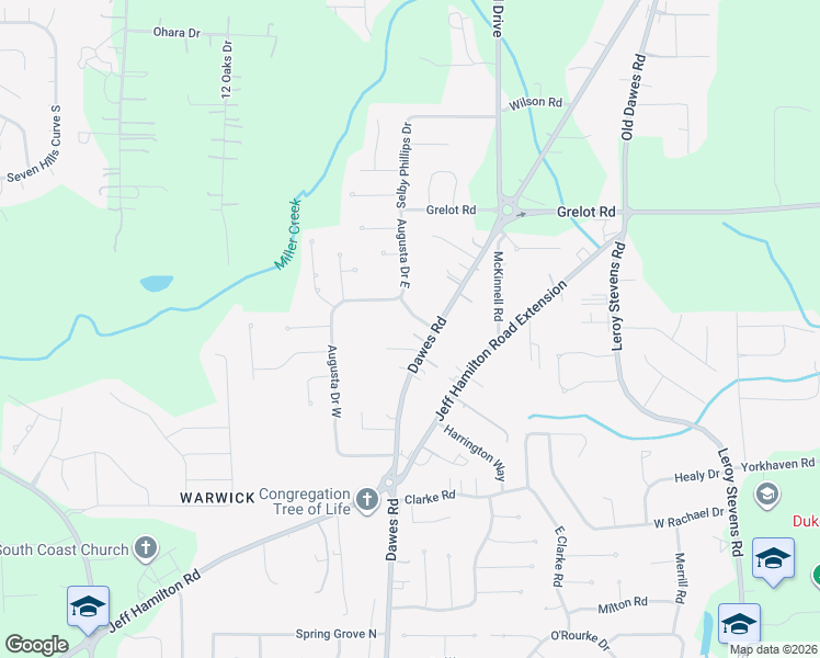 map of restaurants, bars, coffee shops, grocery stores, and more near 1630 Woodberry Drive in Mobile