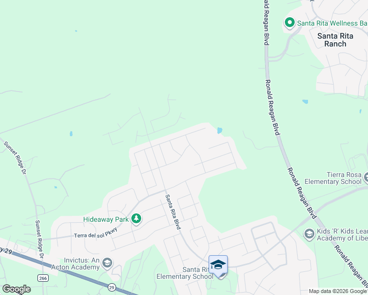 map of restaurants, bars, coffee shops, grocery stores, and more near Unnamed Road in Liberty Hill