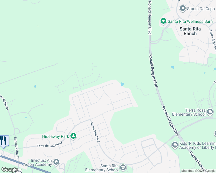 map of restaurants, bars, coffee shops, grocery stores, and more near 131 Ravello Street in Liberty Hill